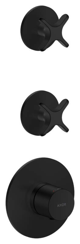 Термостат для душа Hansgrohe Axor One встраиваемый 2 потребителя матовый черный 48712670
