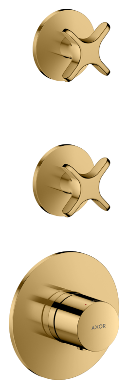 Термостат для душа Hansgrohe Axor One встраиваемый 2 потребителя полированное золото 48712990