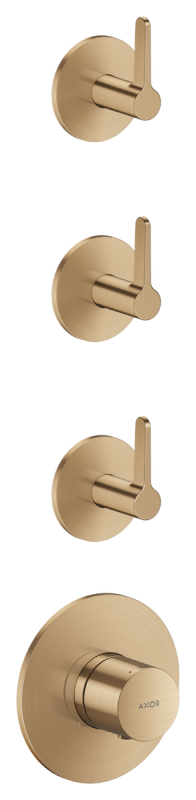 Термостат для душу Hansgrohe Axor One 3 споживача матова бронза 48723140