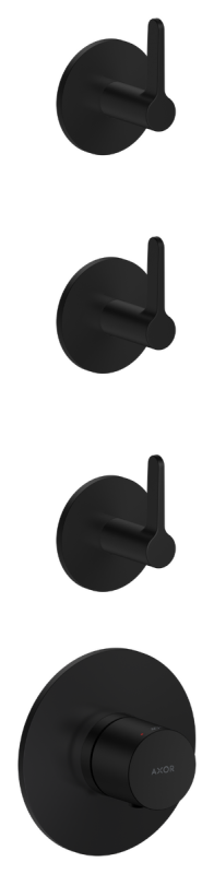 Термостат для душа Hansgrohe Axor One встраиваемый 3 потребителя матовый черный 48723670