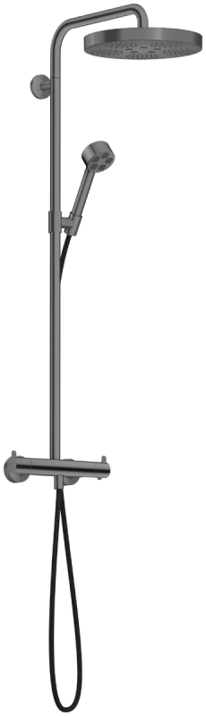 Душова система Hansgrohe Axor One 280 1jet EcoSmart із термостатом матовий чорний хром 48795340