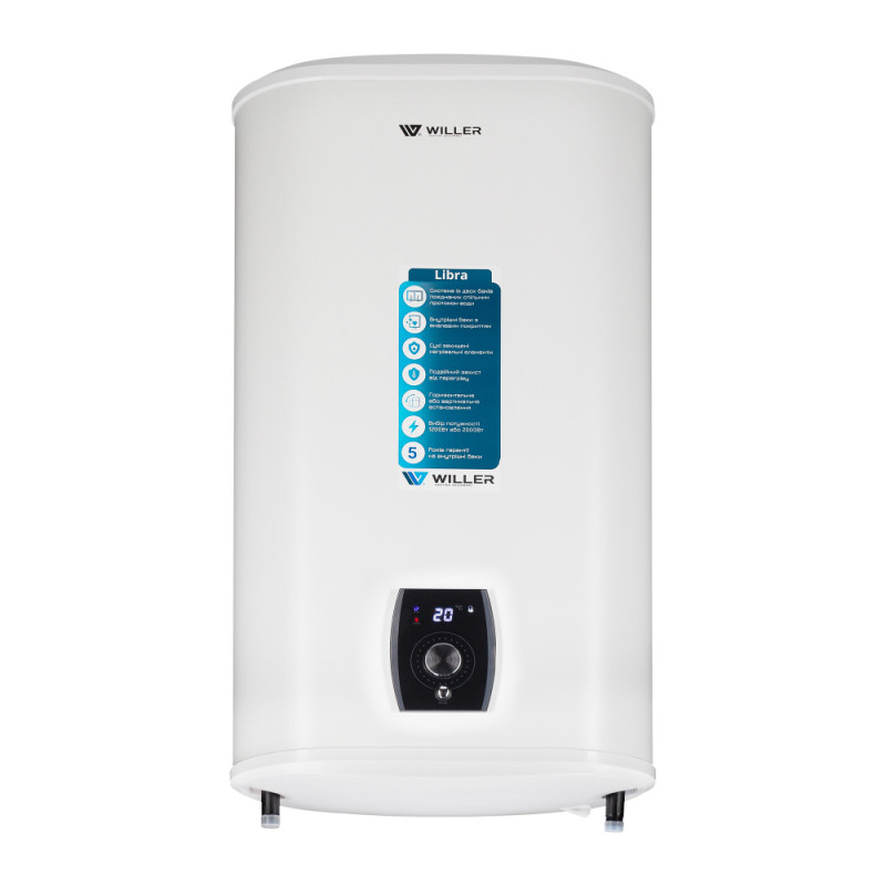 Бойлер Willer EVH100DRI-Libra універсальний 100 л сухий ТЕН білий 78597