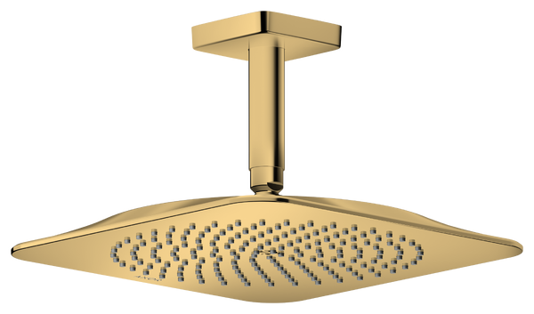 Верхній душ Hansgrohe Axor Citterio C 1jet EcoSmart 270х270 мм із стельовим кронштейном поліроване золото 28793990