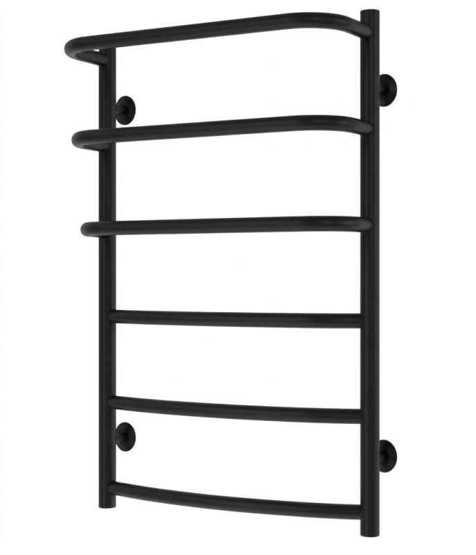 Водяной полотенцесушитель Arte Radiator Prima 400х700/6 нижнее подключение нержавеющая сталь черный PRW.70.40.6.B.O