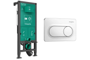 Система инсталляции для подвесного унитаза Hansgrohe iFrame Universal с клавишей смыва Original S белый глянец 99002450