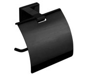 Держатель для туалетной бумаги VBI Mercury с крышкой металл черный VBI-040213BL