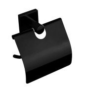 Держатель для туалетной бумаги VBI Saturn с крышкой металл черный VBI-040313BL