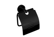 Держатель для туалетной бумаги VBI Uranus с крышкой металл черный VBI-040413BL