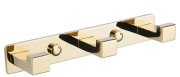Крючок для ванной VBI Quadro тройной латунь золото VBI-049703GL