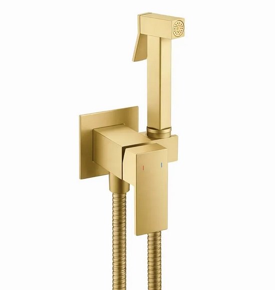 Гигиенический душ со смесителем VBI Loreno матовое золото VBI-050205BG