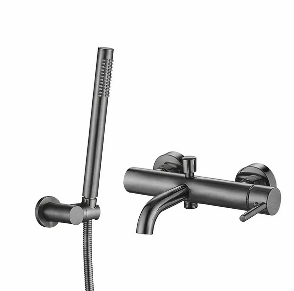Змішувач для ванної кімнати VBI Milano з душовим гарнітуром графіт VBI-050106GR