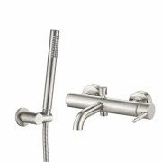 Змішувач для ванної кімнати VBI Milano з душовим гарнітуром нікель VBI-050106NI
