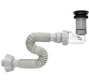 Сифон для раковини VBI меблевий з чорним клапаном VBI-059101BL