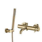 Змішувач для ванної кімнати VBI Milano з душовим гарнітуром матове золото VBI-050106BG