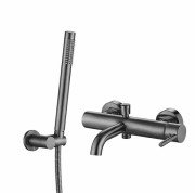 Змішувач для ванної кімнати VBI Milano з душовим гарнітуром графіт VBI-050106GR