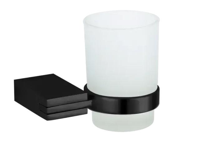 Склянка для зубних щіток VBI Neptune з тримачем чорний VBI-040504BL