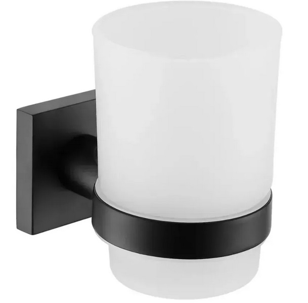 Склянка для зубних щіток VBI Saturn з тримачем чорний VBI-040304BL