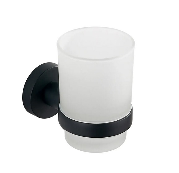 Склянка для зубних щіток VBI Venus з тримачем чорний VBI-040004BL