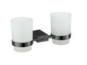 Стакан для зубных щеток VBI Neptune двойной с держателем черный VBI-040514BL