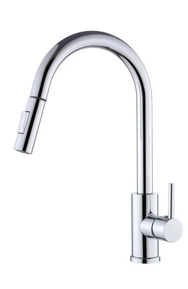 Змішувач для кухні VBI Flusso одноважільний з висувною лійкою хром VBI-055000CH