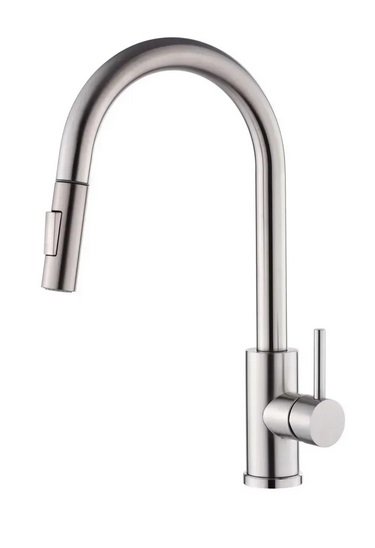 Смеситель для кухни VBI Flusso однорычажный с выдвижной лейкой никель VBI-055000NI