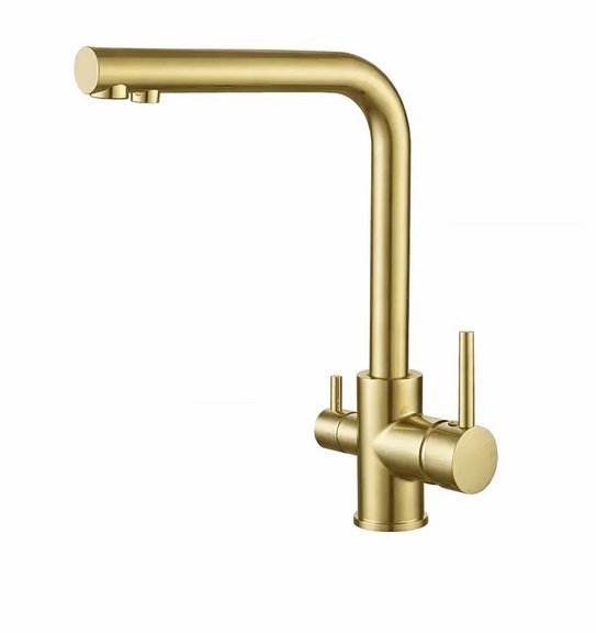 Смеситель для кухни VBI Gemini под фильтр однорычажный матовое золото VBI-055001BG