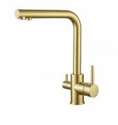 Смеситель для кухни VBI Gemini под фильтр однорычажный матовое золото VBI-055001BG