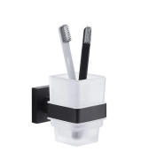 Склянка для зубних щіток VBI Jupiter з тримачем чорний VBI-040604BL