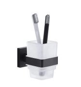 Стакан для зубных щеток VBI Jupiter с держателем черный VBI-040604BL