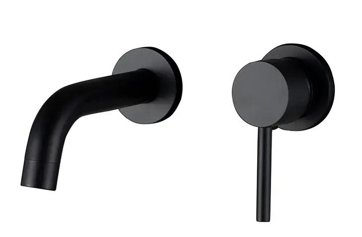 Смеситель для раковины VBI Milano скрытого монтажа однорычажный черный VBI-050102BL