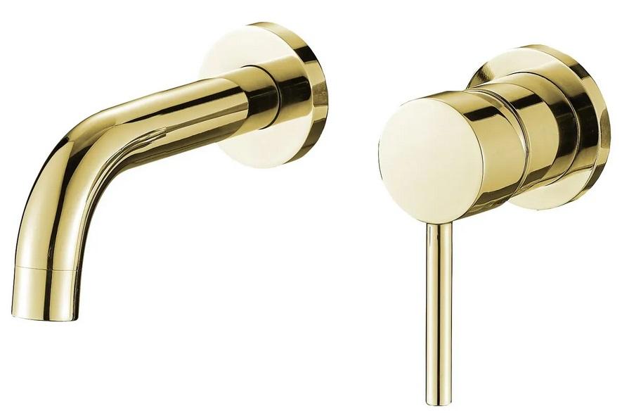 Смеситель для раковины VBI Milano скрытого монтажа однорычажный золото VBI-050102GL