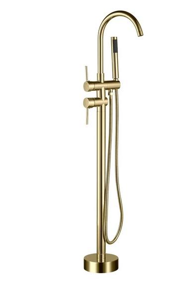 Змішувач для ванної VBI Milano для підлоги з душовим гарнітуром золото VBI-050108GL