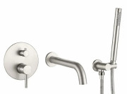 Змішувач для ванної кімнати VBI Milano прихованого монтажу з душовим гарнітуром нікель VBI-050107NI