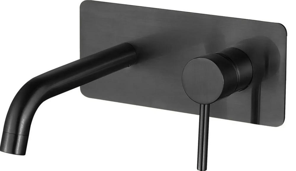 Смеситель для раковины VBI Milano Long 2 скрытого монтажа однорычажный черный VBI-050112BL