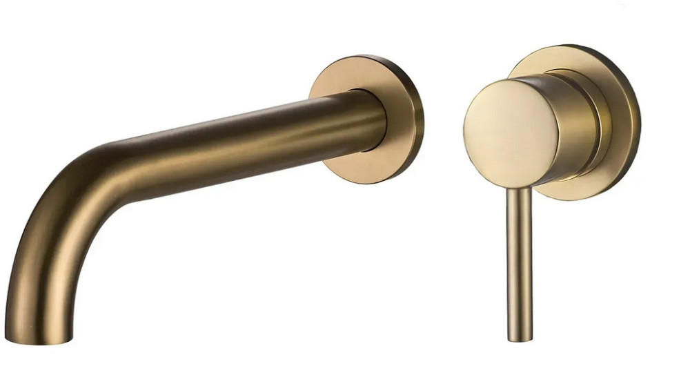 Змішувач для раковини VBI Milano Long прихованого монтажу одноважільний матове золото VBI-050103BG