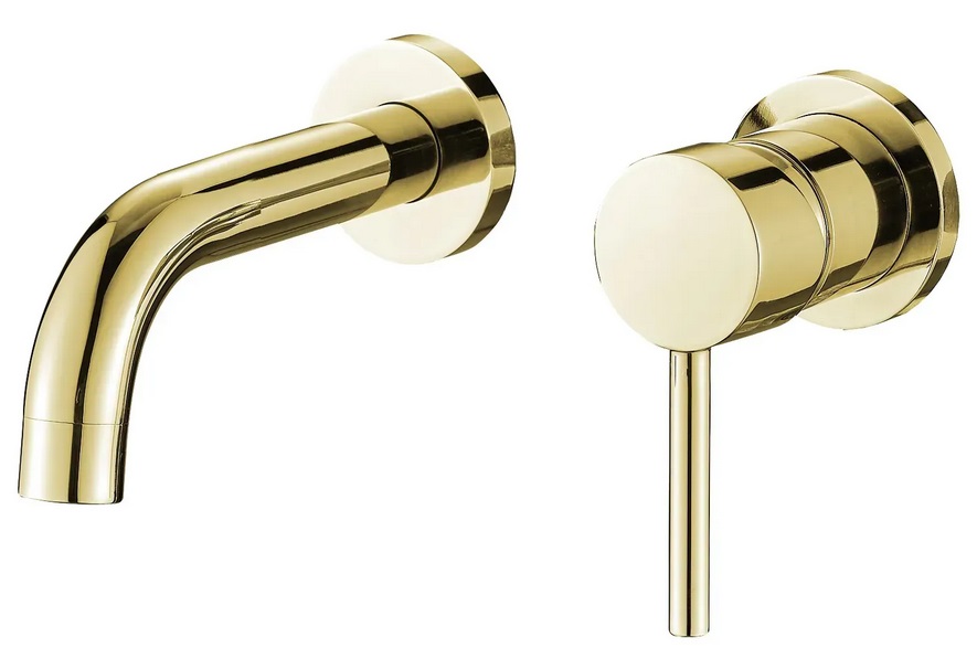 Смеситель для раковины VBI Milano скрытого монтажа однорычажный золото VBI-050102GL