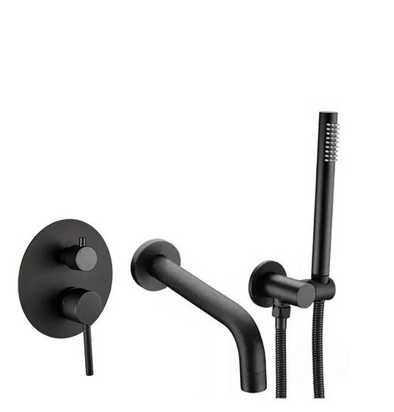 Змішувач для ванної VBI Milano прихованого монтажу з душовим гарнітуром чорний VBI-050107BL