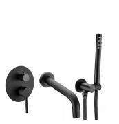 Змішувач для ванної VBI Milano прихованого монтажу з душовим гарнітуром чорний VBI-050107BL