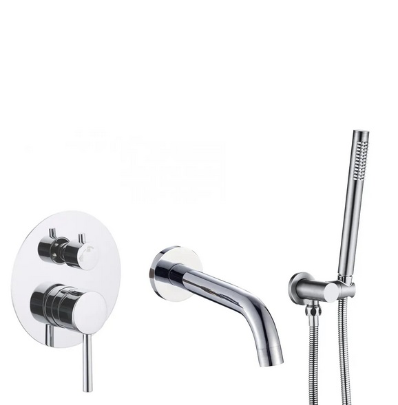 Змішувач для ванної VBI Milano прихованого монтажу з душовим гарнітуром хром VBI-050107CH