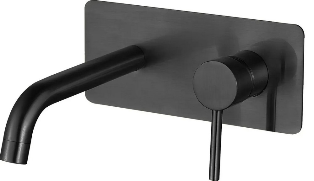 Смеситель для раковины VBI Milano Long 2 скрытого монтажа однорычажный черный VBI-050112BL