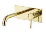 Смеситель для раковины VBI Milano Long 2 скрытого монтажа однорычажный золото VBI-050112GL