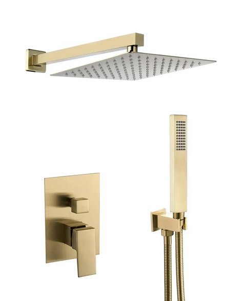 Душевая система скрытого монтажа VBI Loreno со смесителем матовое золото VBI-050209BG