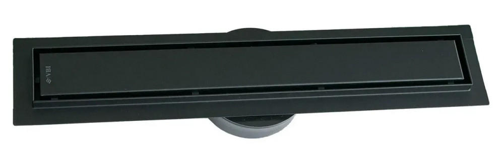 Желоб водосточный VBI Fort 2 в 1 с решеткой 80 см нержавеющая сталь черный VBI-060108BL