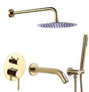 Душевая система скрытого монтажа VBI Milano со смесителем золото VBI-050110GL