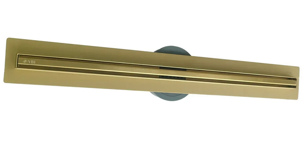 Желоб водосточный VBI Fort Slim с решеткой 100 см нержавеющая сталь матовое золото VBI-060210BG