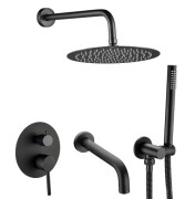 Душева система прихованого монтажу VBI Milano із змішувачем чорний VBI-050110BL