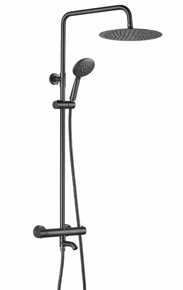 Душевая стойка VBI Milano с термостатом и душевым гарнитуром графит VBI-050111GR