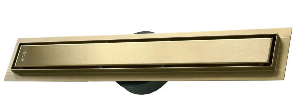 Жолоб водостічний VBI Fort 2 в 1 з решіткою 100 см нержавіюча сталь матове золото VBI-060110BG