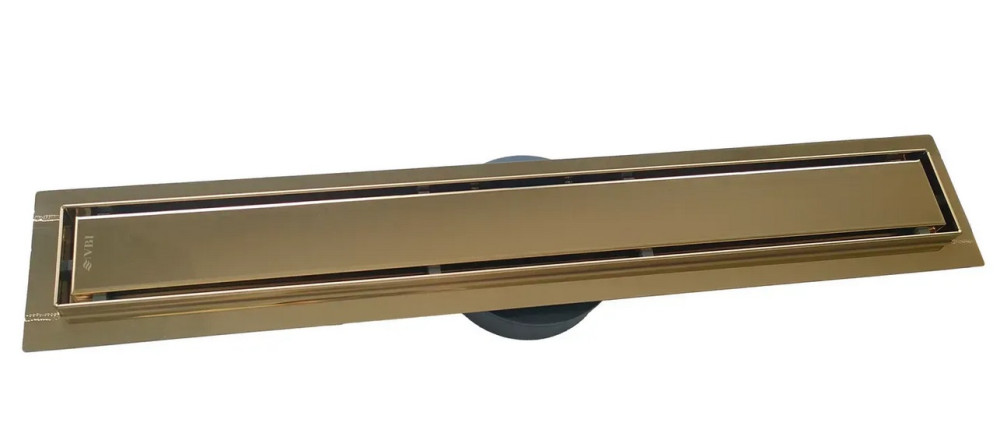 Желоб водосточный VBI Fort 2 в 1 с решеткой 100 см нержавеющая сталь золото VBI-060110GL