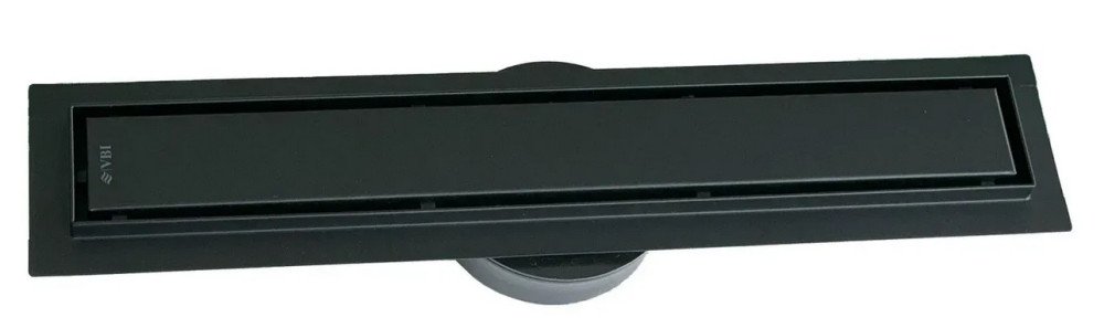 Желоб водосточный VBI Fort 2 в 1 с решеткой 90 см нержавеющая сталь черный VBI-060109BL